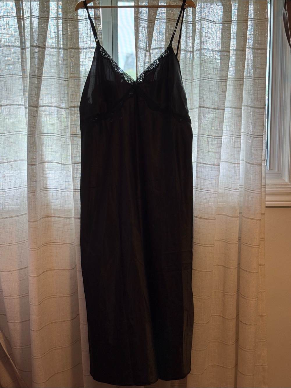 George Black Lace-Trim Slip Chemise